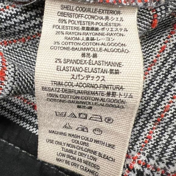 Free People Glen Plaid Flare Trouser Pants Gray Black Red Y2K Academia Size 10 - Picture 9 of 10